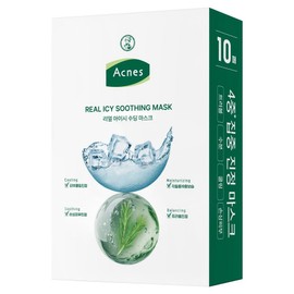 Acnes Real Icy Soothing Sheet Mask, 1 pack, 10 pieces / 아크네스 리얼 아이시 수딩 시트 마스크, 1개, 10개입