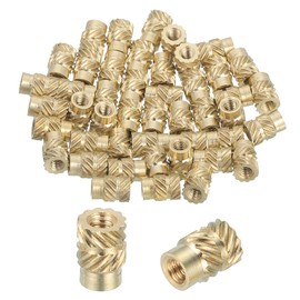 sourcing map 86 Pcs Threaded Inserts, M2 Brass Heat Set Insert for 3D Printing and Plastic Material Female Knurled Insert Nuts for Laptops Electronic Products, M2x3.5x5mm