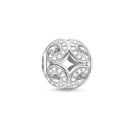 Thomas Sabo Women-Bead Glittering wave Karma Beads 925 Sterling Silver Zirconia white K0012-051-14