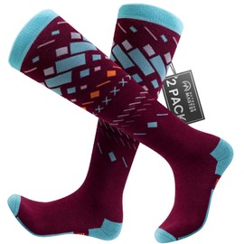 OutdoorMaster Unisex Ski Socks,Skiing and Snowboarding Socks for Men & Women with Over the Calf Design/Non-Slip Cuff