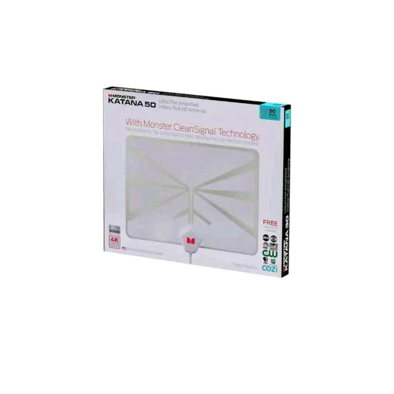Monster Antenna Katana 60 Ultra-thin HD Indoor Antenna, 60 Miles.
