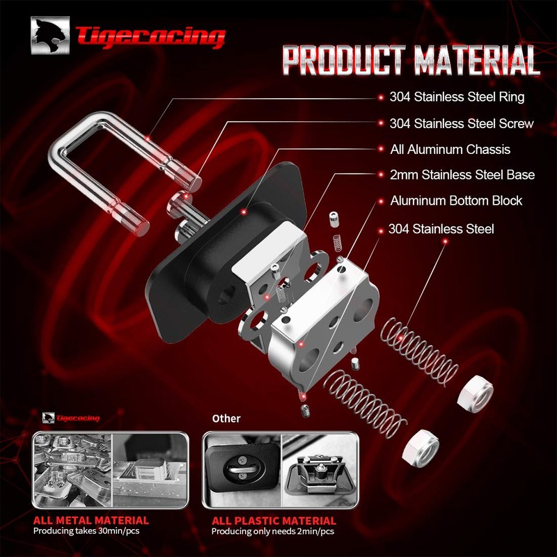 Tigeracing 99000A64 Tie Down Anchors Retractable - F150 F250 F350