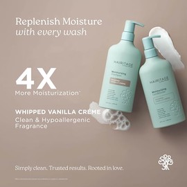 Hairitage Champú hidratante de vainilla | Hidratación para todo el cabello - Color y tratado, fino a seco dañado, libre de sulfatos y parabenos, elimi