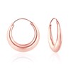 DTPsilver - Women's Hoop Earrings Thick 925 Sterling Silver Rose