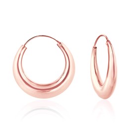 DTPsilver - Women's Hoop Earrings Thick 925 Sterling Silver Rose Gold-Plated - Thickness 3.5-4.5 - 5.5-7.5 mm - Diameter: 15, 18, 24, 30, 40, 50, 60 mm, Sterling Silver