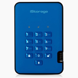 iStorage diskAshur2 SSD 256GB Blue | Secure portable solid state drive | Password protected | Dust & water resistant | Hardware Encryption