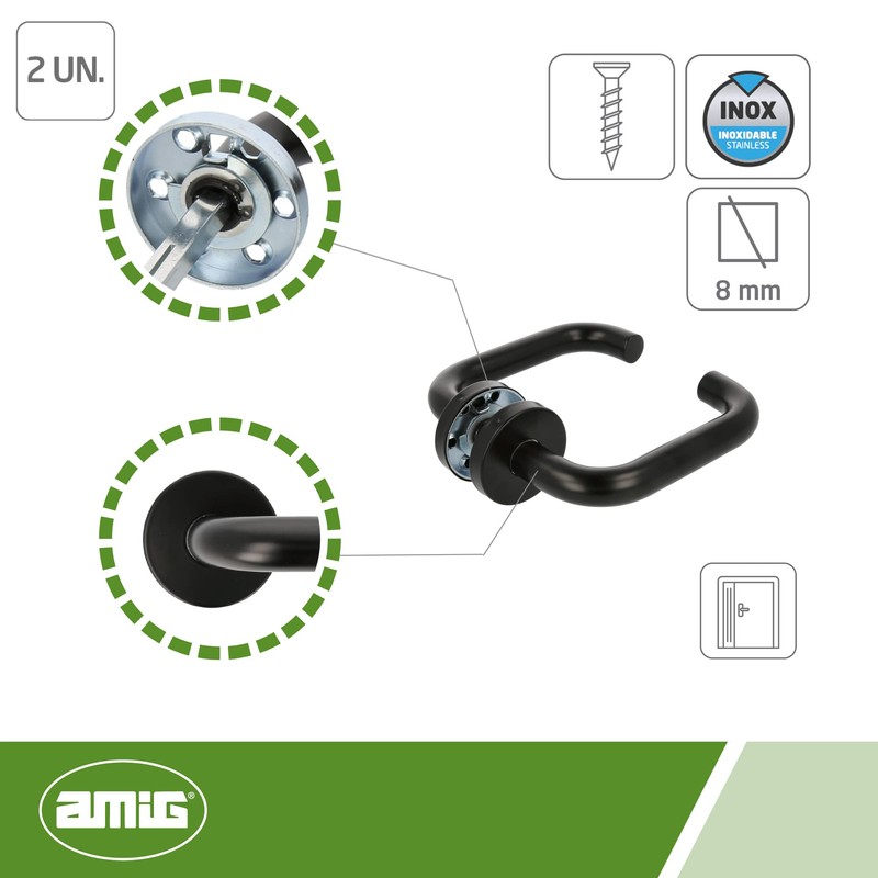 Amig - Door Handle Set with Inner Rosette for Doors