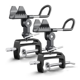 1/2 Pack Fishing Rod Holders for Boat, 360 Degree Adjustable Fishing Rod Holder with Enlarge Clamp, Aluminum Alloy, Suitable for Round /Square Tubular Hulls.
