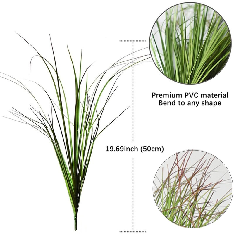 Onion Grass Artificial Plants Outdoor, Faux Shrubs Wheat Grass, 15Pcs