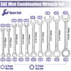 20 Pcs Open End Wrench Set, Mini Metric SAE Combination