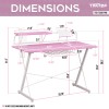 Techni Sport TS-200 Computer Gaming Desk with Shelving, Pinkcolor: Pink