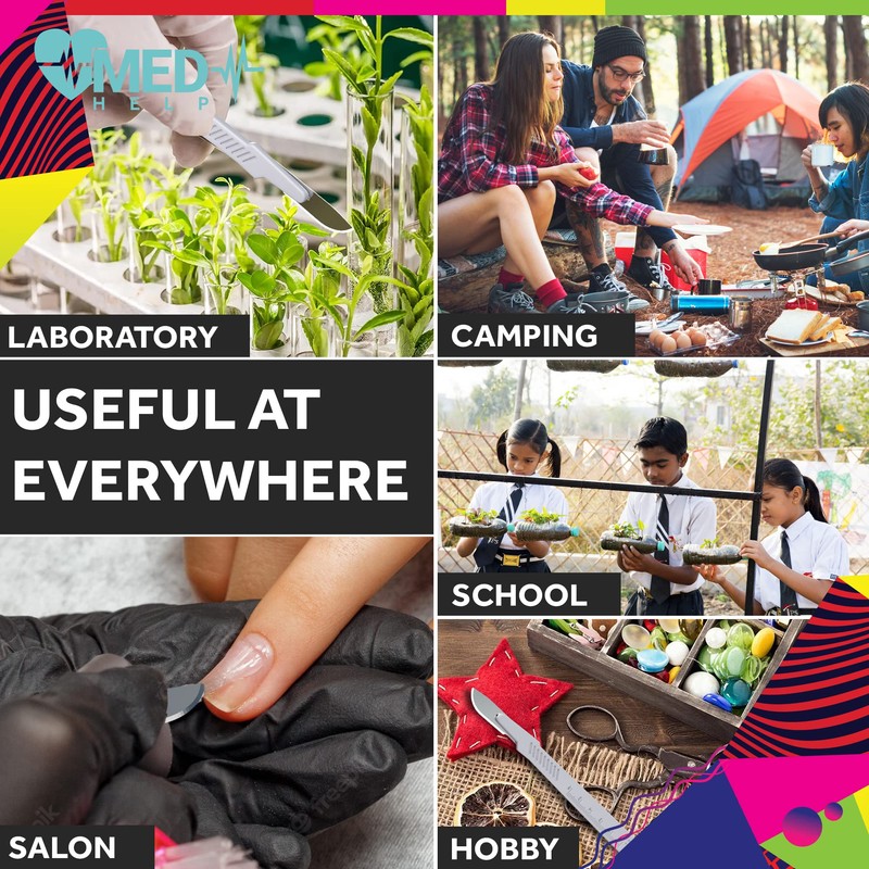 MedHelp Disposable Scalpel 21 Disposable Dermaplaning Tool Scalpel Blades with