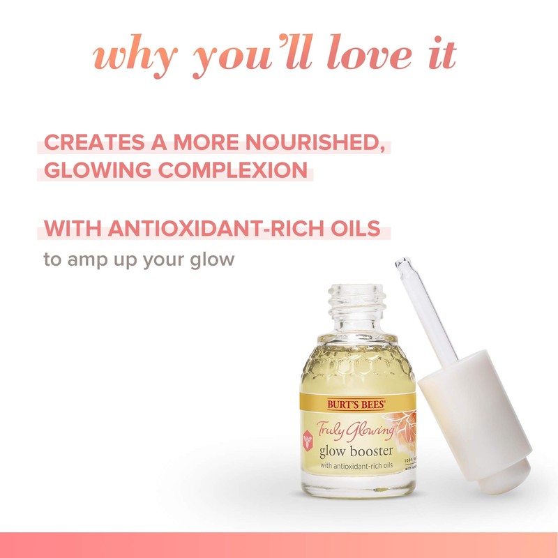 Burt's Bees Truly Glowing Reawakening Glow Booster, Face Serum with