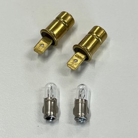 Dash Light Bulb Sockets with Bulbs, Pair - Compatible with VW Type 1, 2, 3, Super Beetle, Thing and GHIA