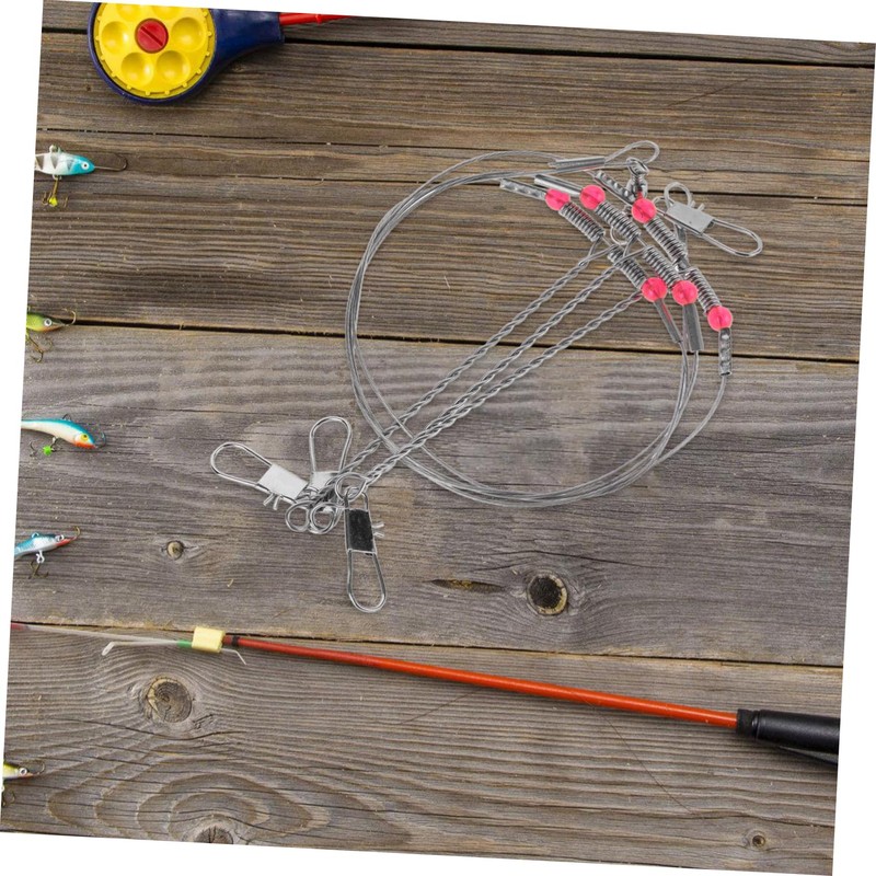 Kisangel 5sets Wire Fishing Trace Leaders Kit Tangling Fishing Rigs