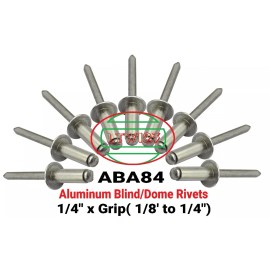 Cellus (20 Pcs) Aluminum  Rivets 1/4 x Grip (1/8" to 1/4") ABA84