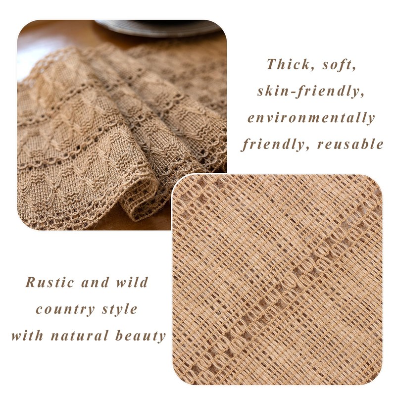 Fecialy Boho Table Runner Farmhouse Burlap Table Runners Woven Macrame