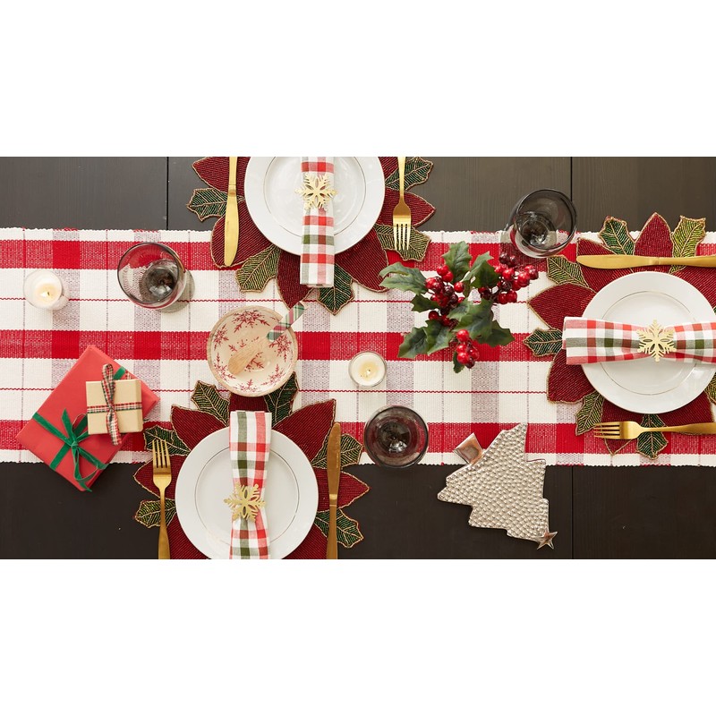 DII Christmas Basics Cotton Holiday Tabletop Collection, Table Runner, 13x72,