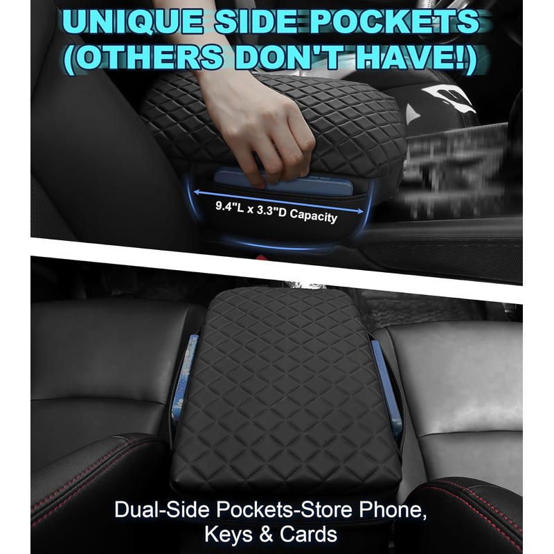 Armrest Cover for Toyota 4Runner Center Console Pad with Organizer