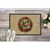 Caroline's Treasures DAC2300MAT American Bulldog Christmas Flowers Doormat Front Door