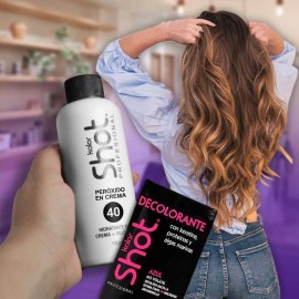 Polvo Decolorante 50g + Peroxido 135g 10/20/30/40 Kolor Shot Tono 40 Volumenes
