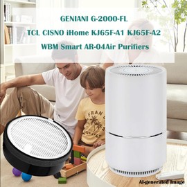 G-2000-FL Filter for GENIANI G-2000-FL & iHome KJ65F-A1 and KJ65F-A2 Air Purifiers and Secura/GBlife/TCL/CISNO - H13 Grade Filtration System Include HEPA & Activated Carbon Pre-Filters - 2 Pack