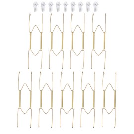 sourcing map 9pcs Plate Hanger, 12 Inch Stainless Steel Invisible Wall Plate Hangers with Wall Decorative Hooks and Tip Protector for Decorative Plates and Art