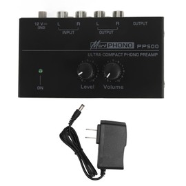 Phono Preamp, RIAA Equalization 100‑240V Ultra Low Noise 1/4 (US Plug)