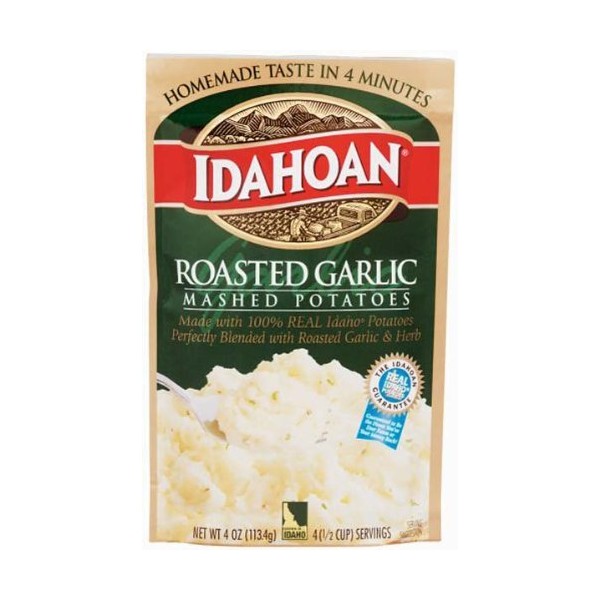 Idahoan Roasted Garlic Mashed Potatoes 4 oz (Pack of 12)