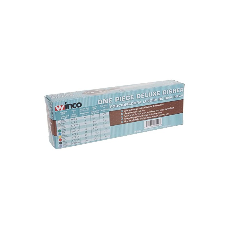 Winco - Recipiente para helado con mango blanco, tamaño 6,