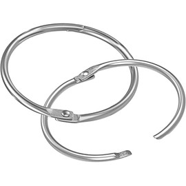 Heavy Duty Nickel Plated Metal Hinged Jailers Key Ring Book Leaf Binder - Large 60mm Diameter Hinged x 10 Units