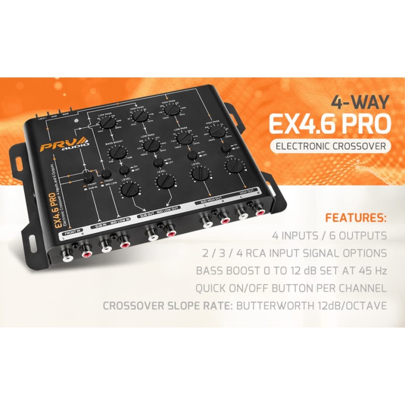 PRV AUDIO Crossover Car Audio EX4.6 PRO 4 Way or