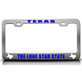 Customola Texas The Lone Star State Texas Map Style Steel Metal License Plate Frame Ch # 11