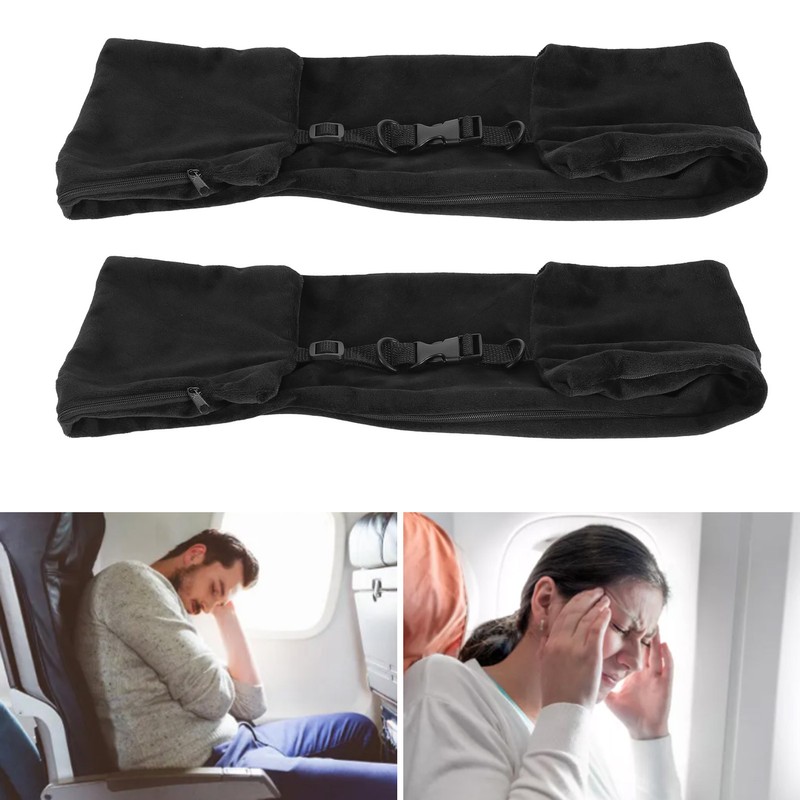 2 Pack Stuffable Travel Pillow Soft Velvet Fillable Airplane Neck