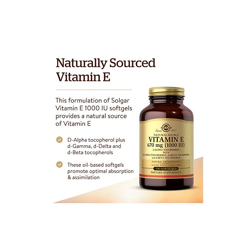 Solgar Natural Source Vitamin E 671mg - Supports The Immune