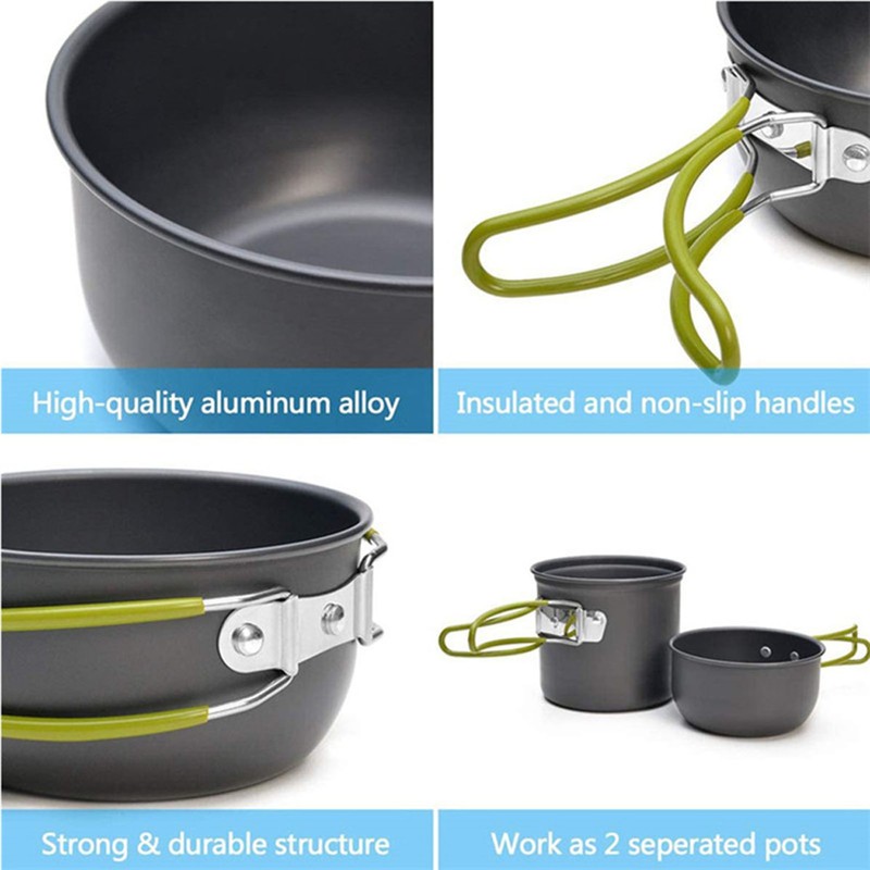 Camping Hiking Cookware Set Outdoor Portable Picnic Cookware Kit Alumina