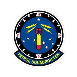 VP 10 Patrol Squadron Ten (U.S. Navy) STICKER Vinyl Kiss-Cut Decal - 4" × 4", White