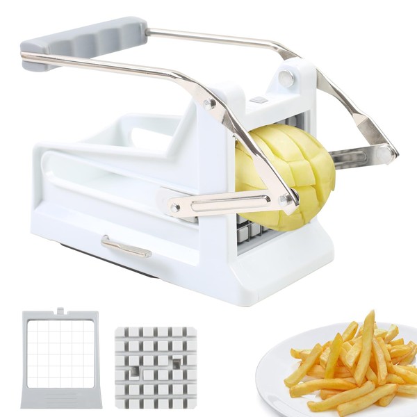 YedZen Chip Cutter with 2 Stainless Steel Inserts, Non-Slip Vegetable