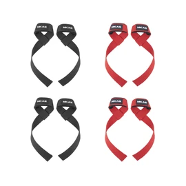 Weight Lifting Wrist Strap, Double Layer Leather Wrist Strap for Deadlift and Powerlifting, Padded Neoprene with 18 inch Cotton(4 Pair) ﻿