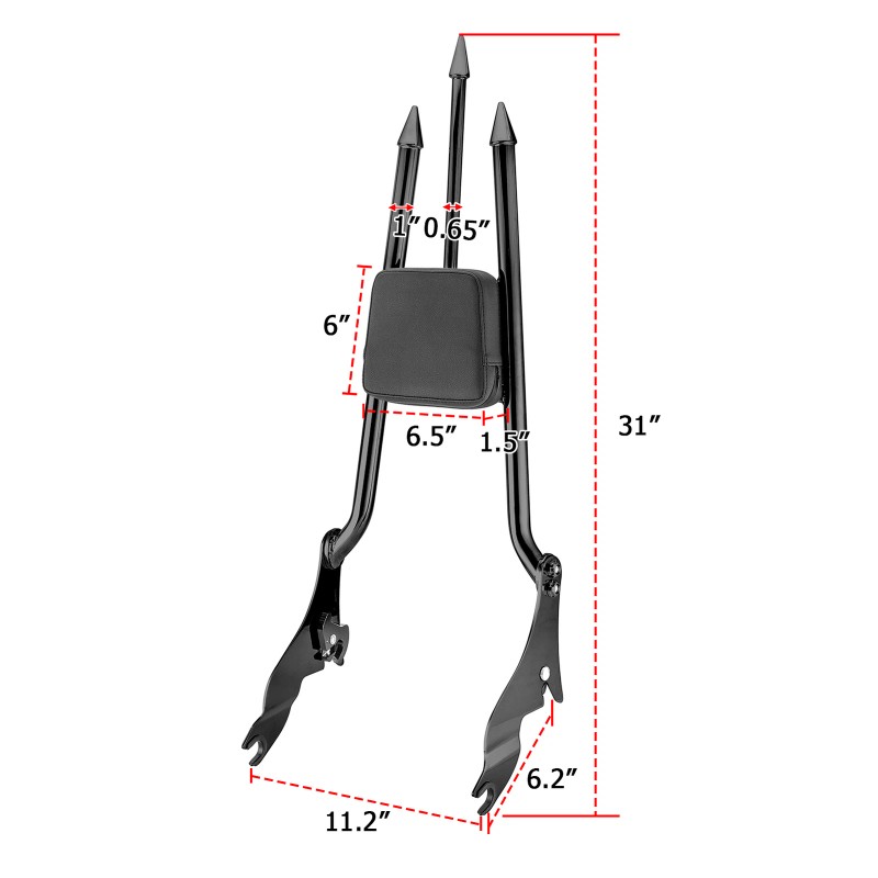 CB 31" Height Backrest Sissy Bar For Harley Touring Street
