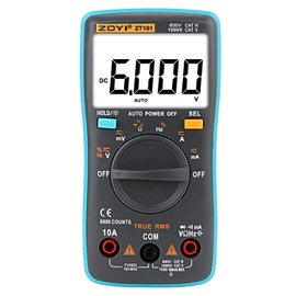 Digital Multimeter, 6000 Counts LCD True-RMS Voltmeter, Voltage Tester for Voltage, Current, Resistance, Frequency, Capacitance, Duty Cycle, Continuity, Diode, Transistors, Electric Voltmeter Tester