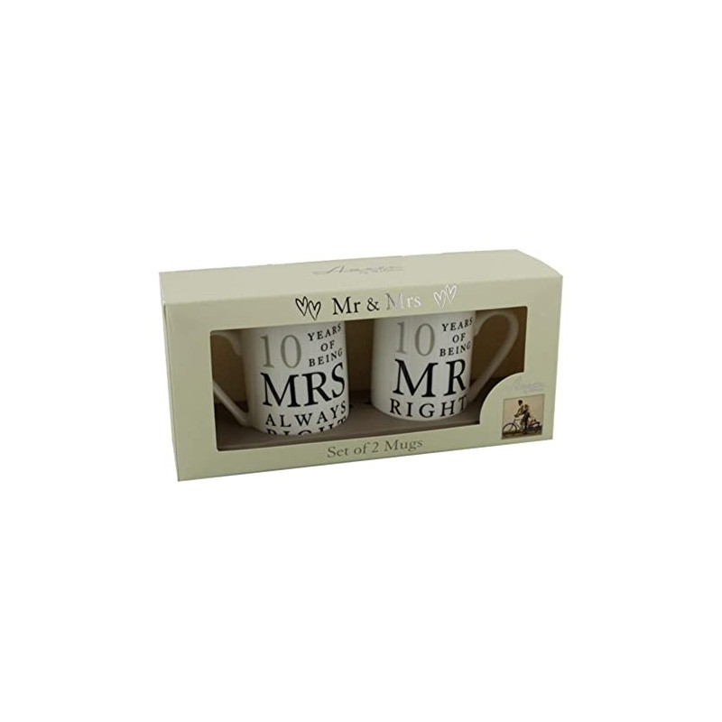 Amore 25th Anniversary Set of 2 China Mugs 'Mr Right