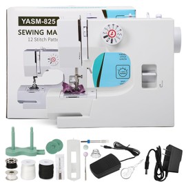 Portable Sewing Machine for Beginners and Kids with 12 Stitch Applications, Dual Speed, and Reverse Stitch- Small Sewing Machine with Foot Pedal, Easy to Use Electric Mini Sewing Machine