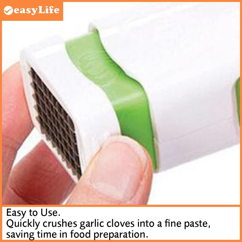 Easylife Hand Garlic Crusher, Stainless Steel Garlic Press with Integrated
