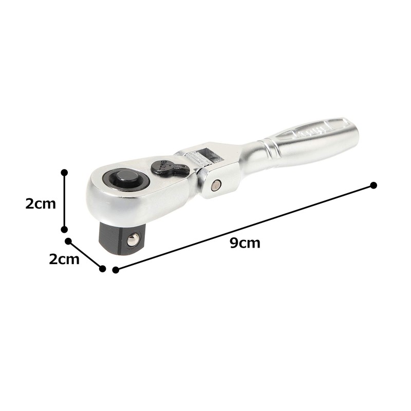 TONE Compact Short Swivel Ratchet Handle (Hold Type) RH3FCHS 3/8