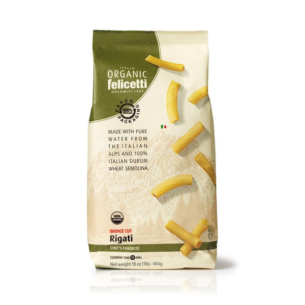 Pasta orgánica Felicetti Rigati italiana sin OMG 16oz (454g)