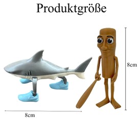 3D Figure and Tralalero Tralala, Brain Red Figures, Italian Brain Red Collection, 8 cm Wooden Man and Shark in Shoes, Collectibles for Meme Lovers, Original Decoration for Home or Office