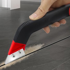 Pilarmuture Grout Removal Tool,Caulk Scraper with 5pcs Replacement Blades,Saw Angled Tile Cleaning Tool, Manual Grout Scraper,Caulking Removal Tool for Kitchen Bathroom Fitter Sink Floor