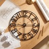 AMAATE Black Gold Cutout Numeral Metal Wall Clock Modern Industrial
