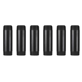 GeilSpace 1" × 4" Pre-Cut Black Metal Pipe, Industrial Steel Fits Standard One Inch Black Threaded Pipes and Fittings - Vintage DIY Industrial Shelving (1" × 4", Black)